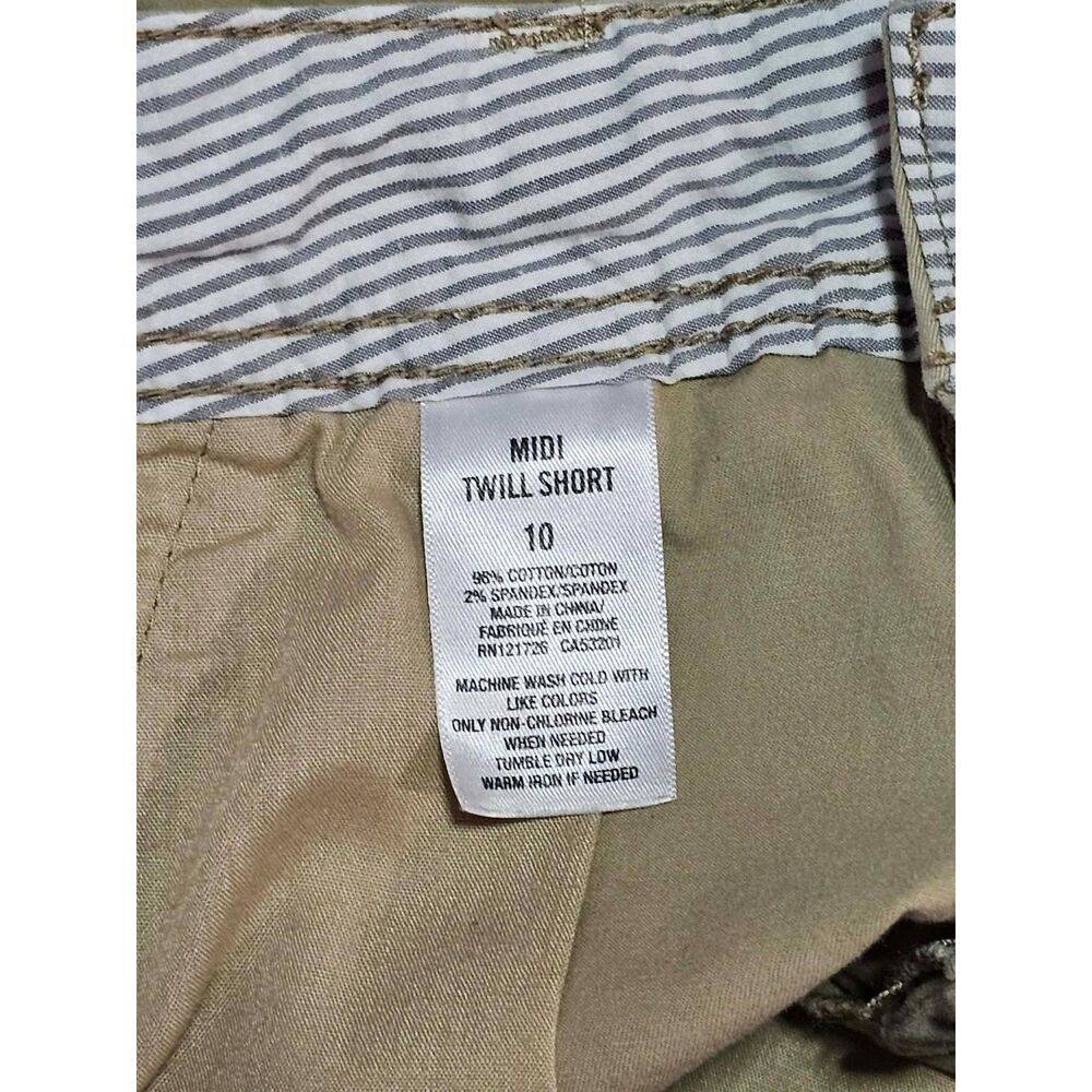 Aéropostale Women’s Size 10 Khaki Midi Pull Shorts Tan Cotton Blend - Picture 3 of 5